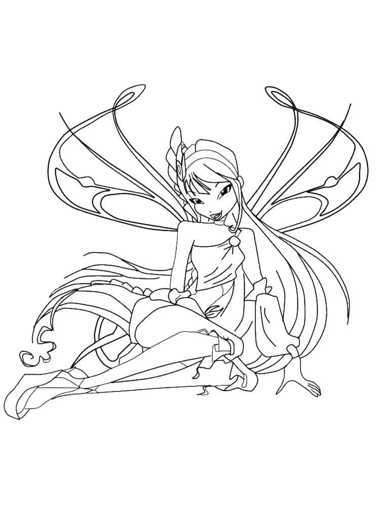 Coloring Muse fairy from winx club. Category Winx. Tags:  Musa, Winx, Fairy.