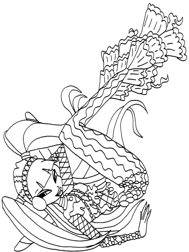 Название: Раскраска Муза русалка. Категория: Винкс. Теги: Муза, русалка.