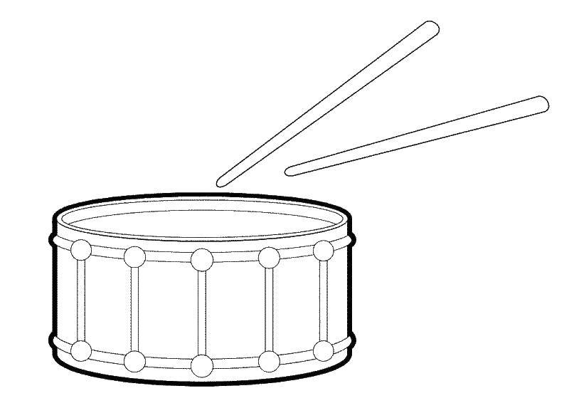 Coloring Drum and sticks. Category drum . Tags:  musical instrument, drum.