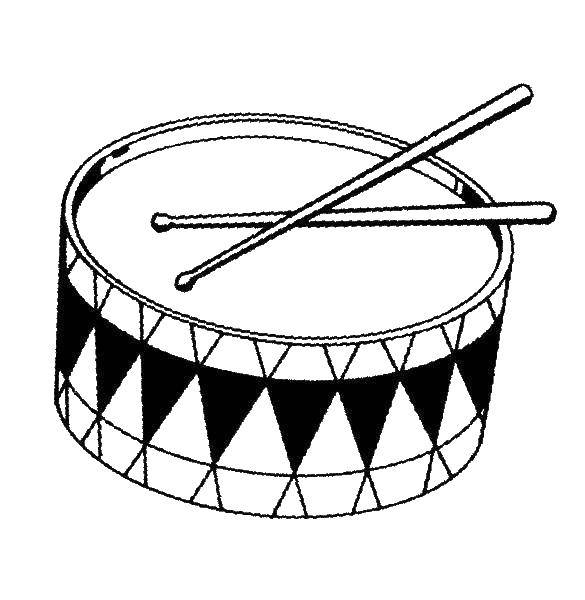 Название: Раскраска Барабан. Категория: барабан. Теги: музыкальный инструмент, барабан.