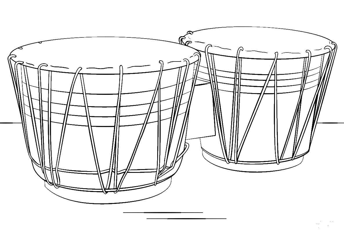 Coloring Barabani. Category drum . Tags:  musical instruments, drums.