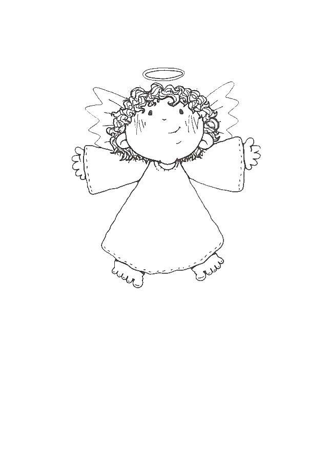 Coloring Angel. Category angels. Tags:  angel, wings, halo.