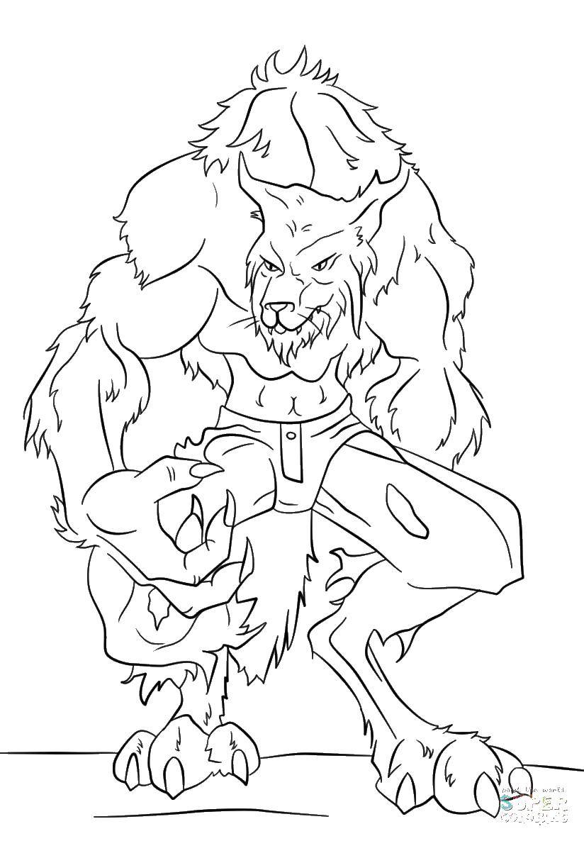 Coloring Werewolf. Category Monsters. Tags:  the werewolf.