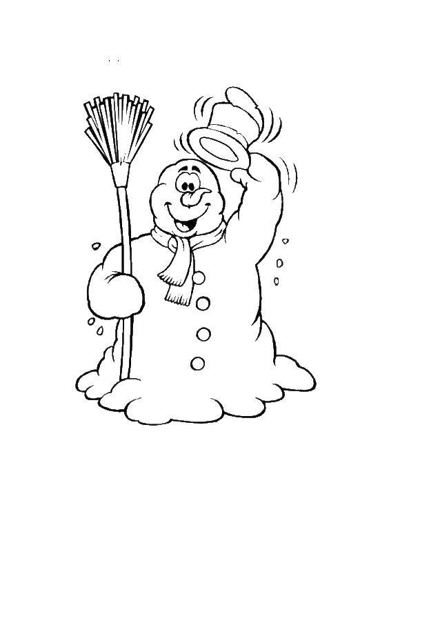 Coloring Snowman. Category snowman. Tags:  snowman, winter, snow.