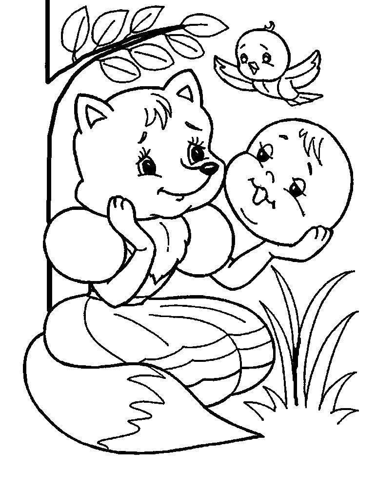 Coloring The Fox caught the gingerbread man. Category gingerbread man . Tags:  gingerbread man , Fox.