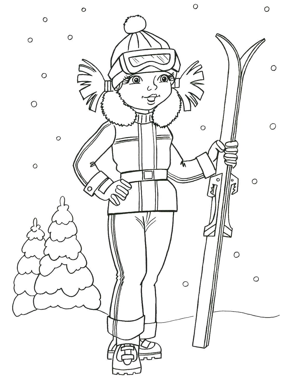 Coloring Skier. Category skiing. Tags:  skier, skiing.