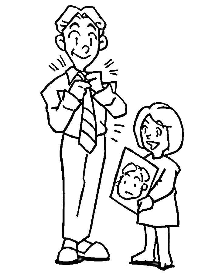 Coloring Dad and daughter. Category Family. Tags:  dad, daughter.