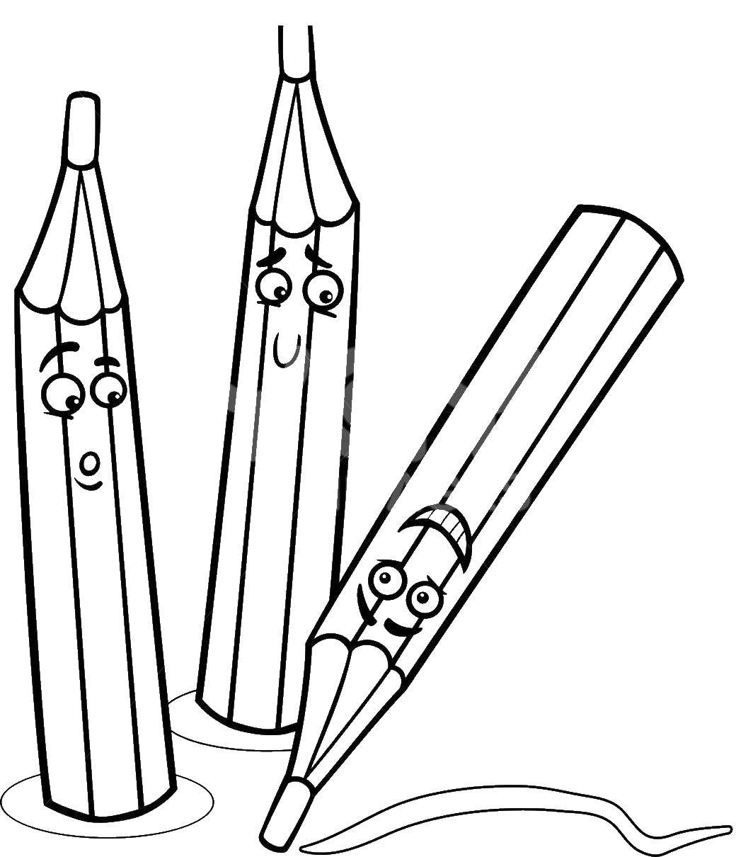 Название: Раскраска Карандаши. Категория: школа. Теги: карандаши.