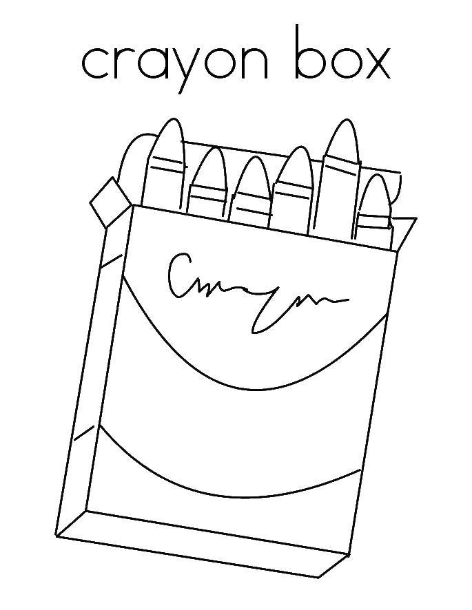 Название: Раскраска Коробка с мелками. Категория: раскраски. Теги: мелки, коробка.