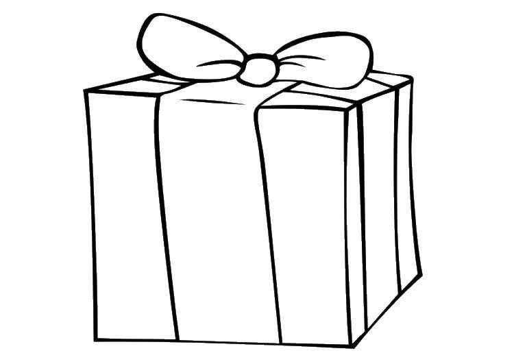 Название: Раскраска Коробка с подарком. Категория: раскраски. Теги: коробка.