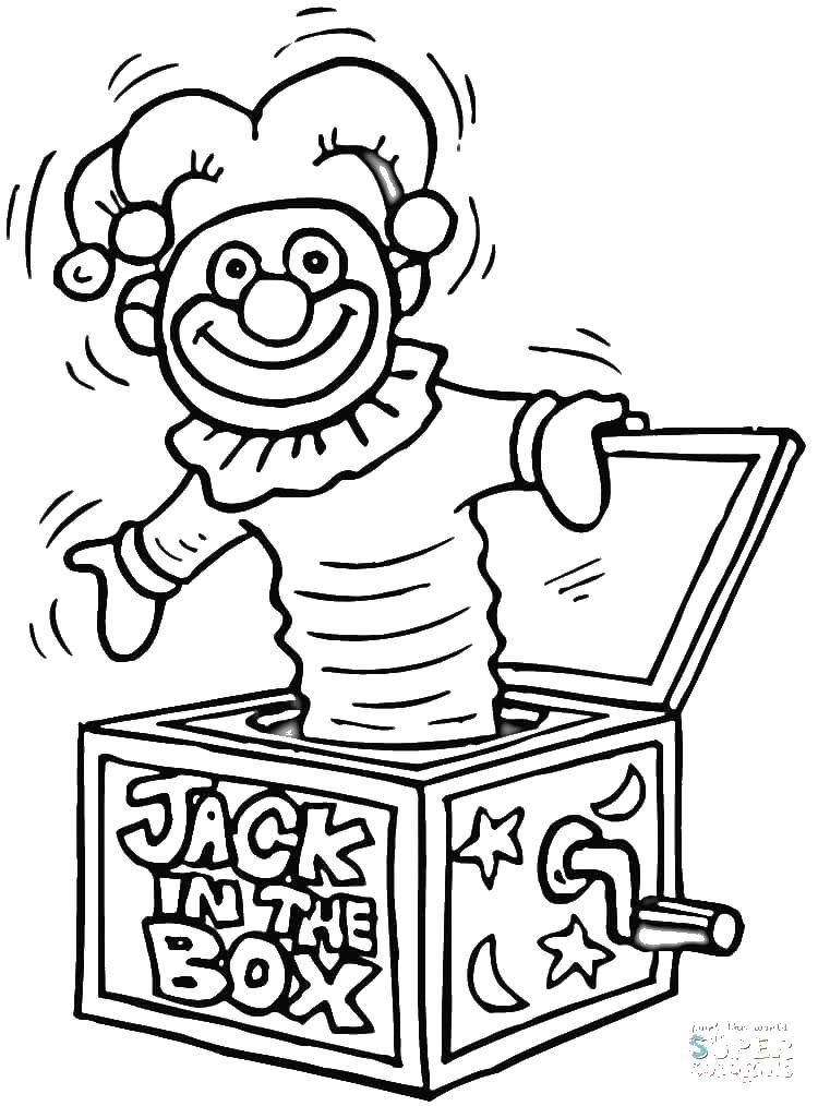 Coloring Clown in the box. Category toys. Tags:  clown in box.