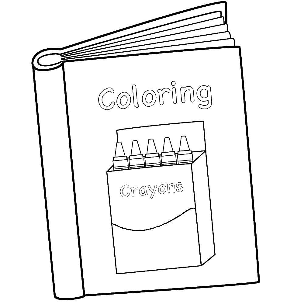 Coloring Book with crayons. Category coloring. Tags:  chalk, box.