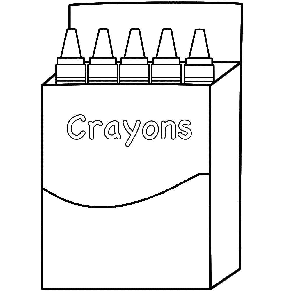 Coloring A box of crayons. Category coloring. Tags:  box, crayons.