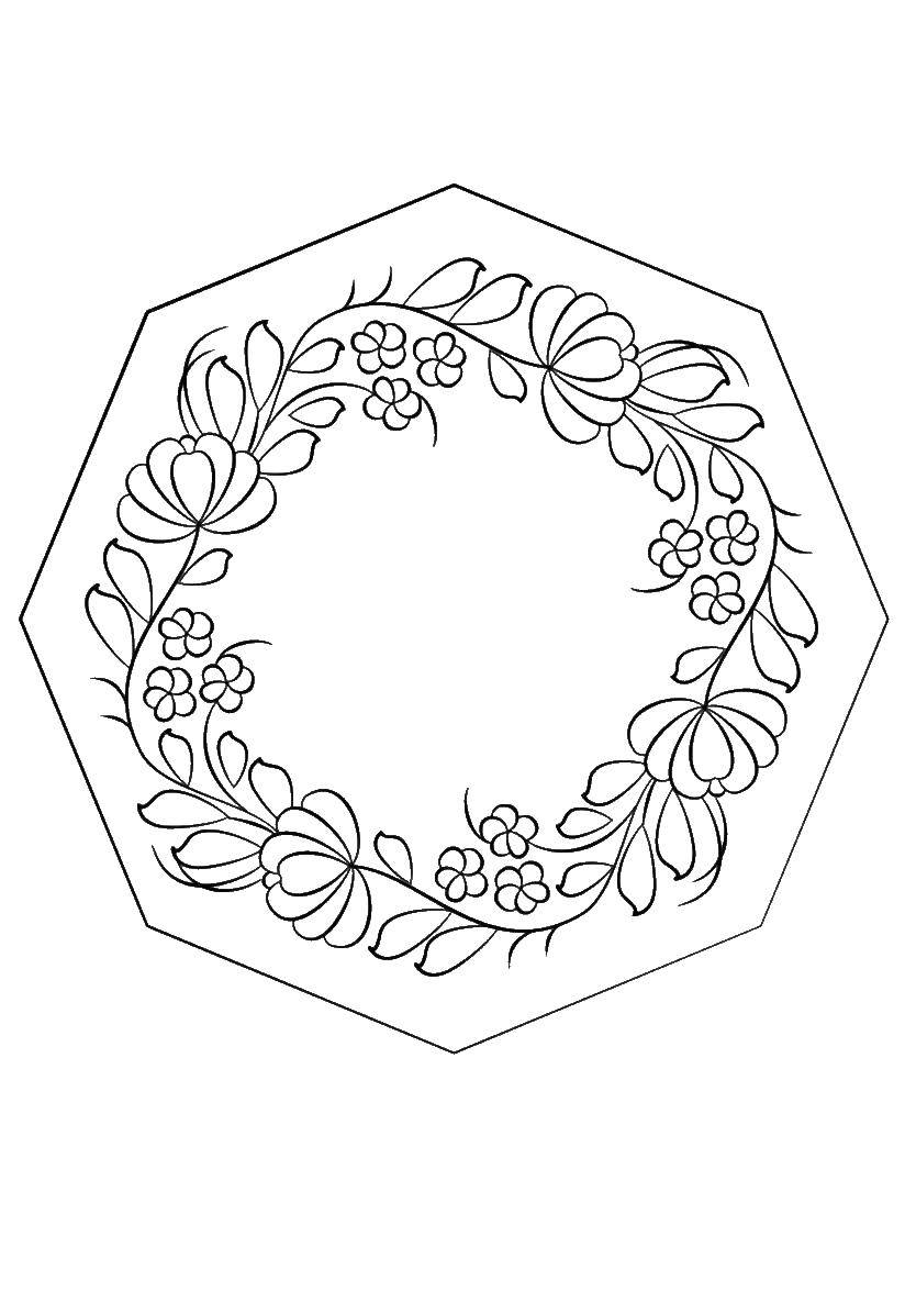 Coloring Box pattern flowers. Category coloring. Tags:  box, flowers.