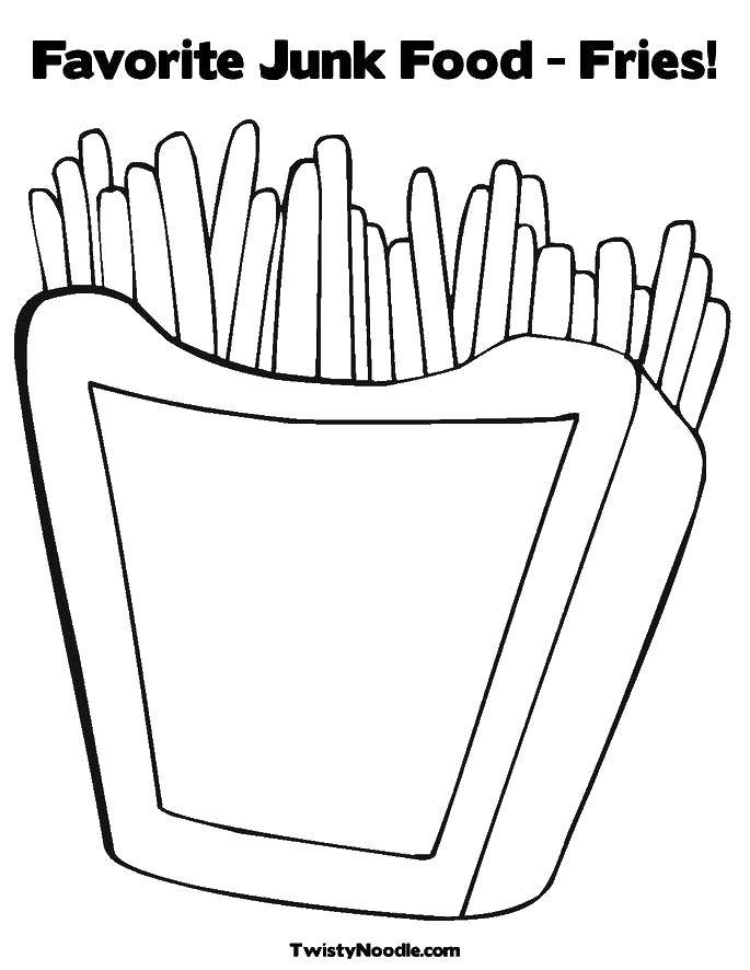 Coloring Favorite fasfud fries. Category coloring. Tags:  fasfud.