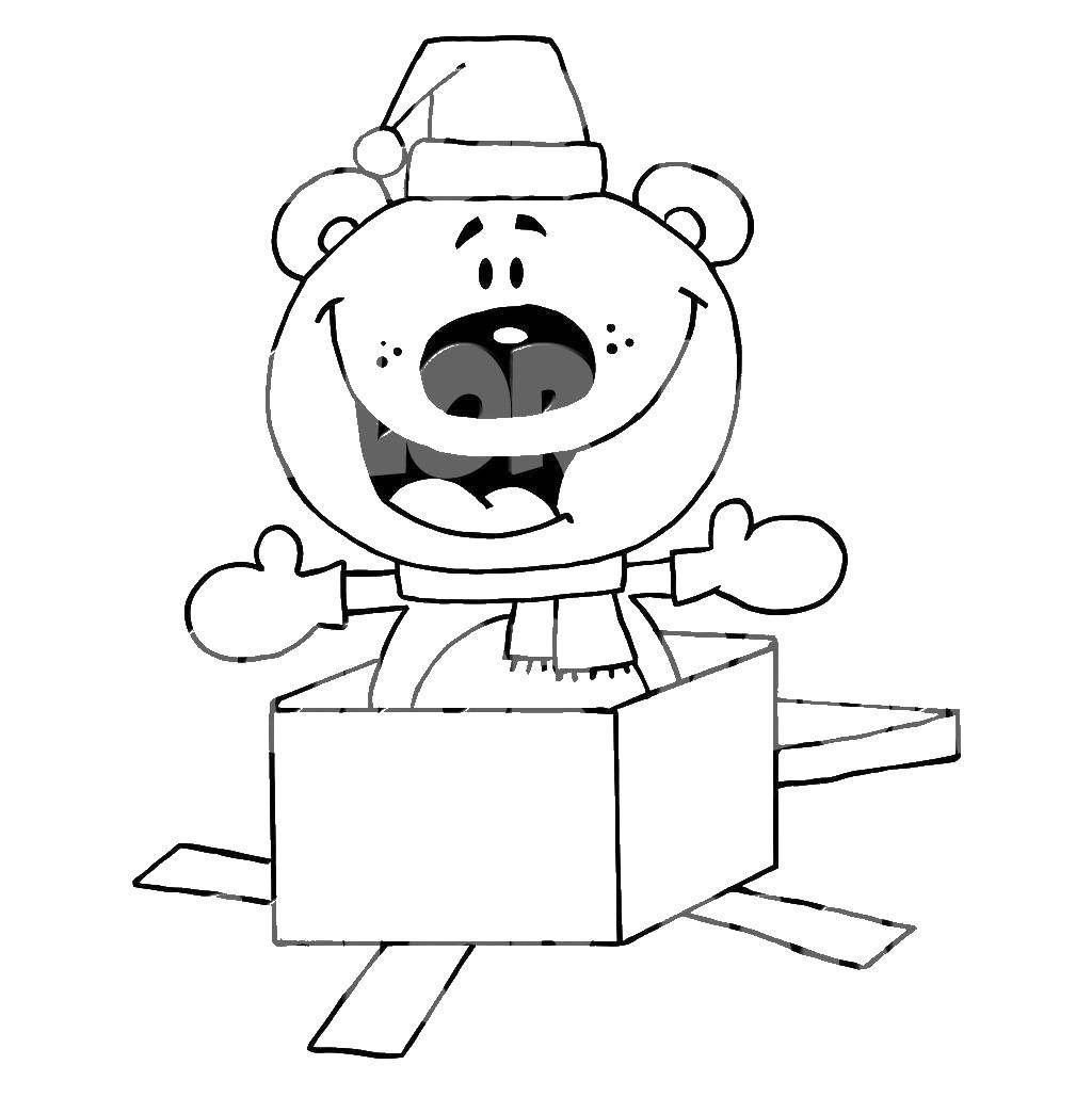 Название: Раскраска Медведь в коробке. Категория: раскраски. Теги: коробка, медведь.