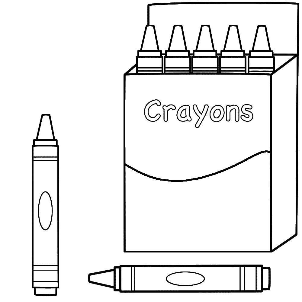 Coloring Crayons in a box. Category school. Tags:  chalk, box.