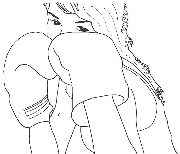 Coloring Girl boxer. Category Boxing. Tags:  girl, Boxing.