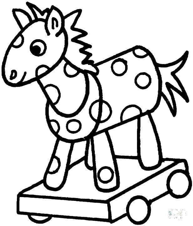 Coloring Toy horse. Category toy. Tags:  skate.