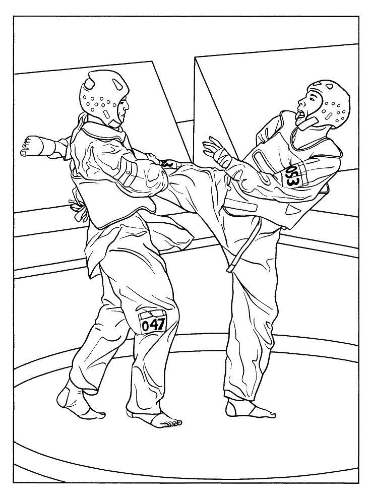 Coloring Kickboxers. Category Boxing. Tags:  kickboxers, Boxing.