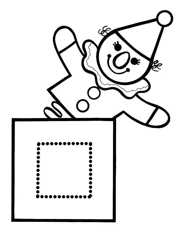 Coloring Clown in the box. Category toys. Tags:  clown in box.