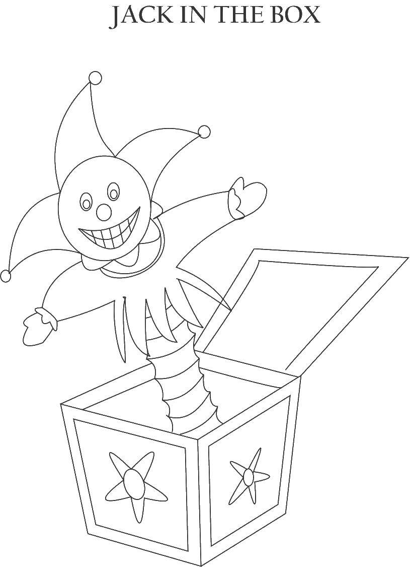 Coloring Clown in the box. Category toys. Tags:  clown in box.