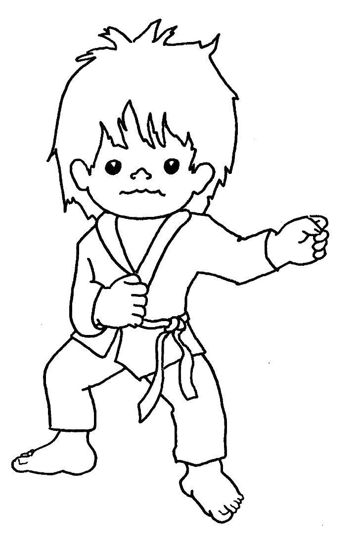 Coloring Boy karate. Category sports. Tags:  boy, karate.