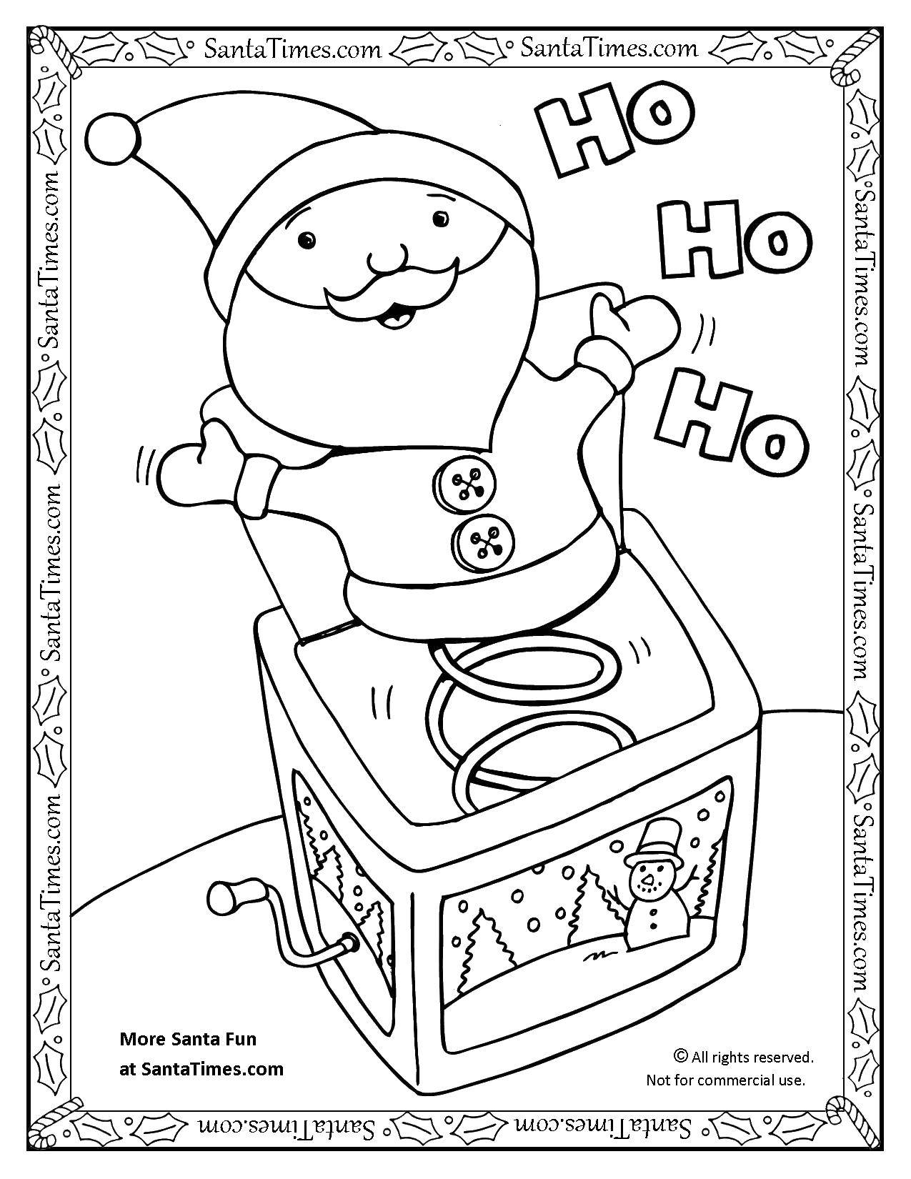 Coloring Santa in a box. Category toys. Tags:  box, Santa.