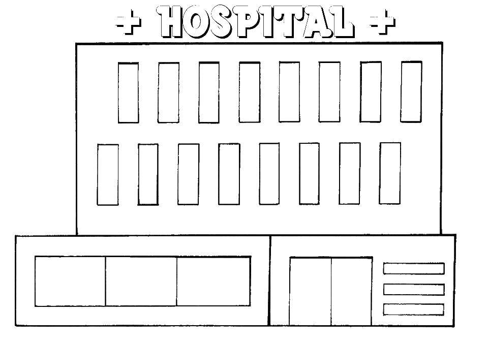 Coloring Hospital. Category Medical coloring pages. Tags:  hospital.