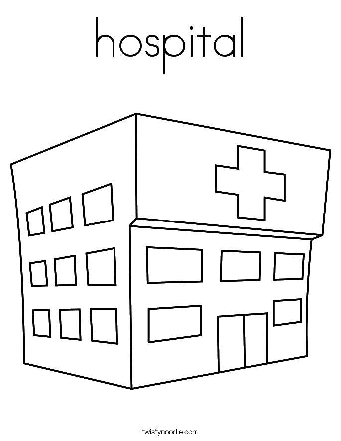 Coloring Hospital. Category Medical coloring pages. Tags:  hospital.