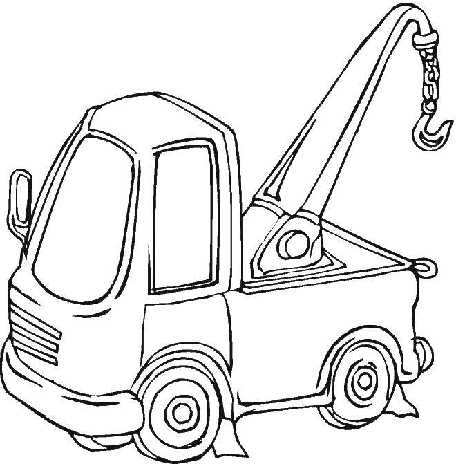 Название: Раскраска Грузовик с краном. Категория: Строительный кран. Теги: грузовик, кран, Строительный кран.