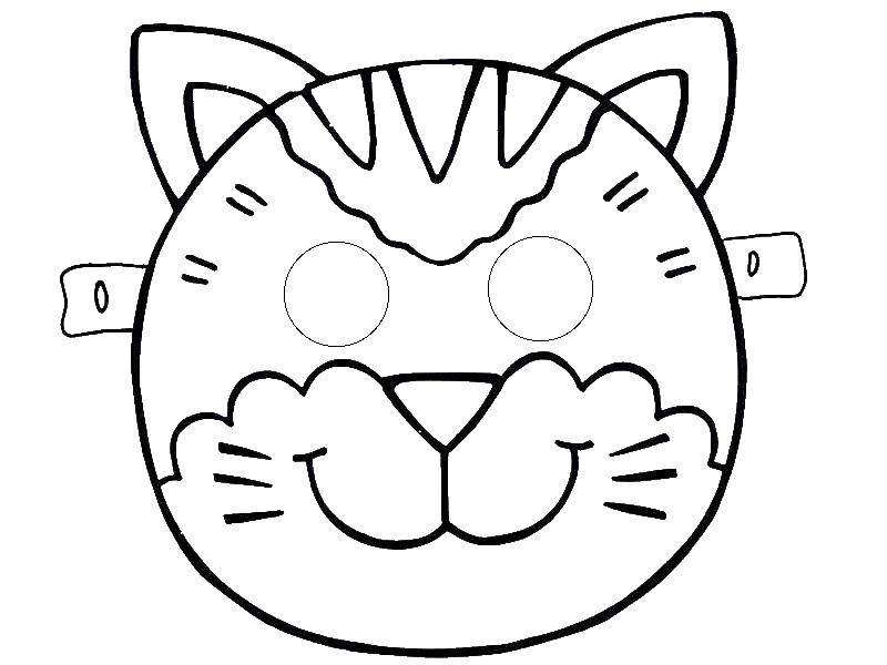 Название: Раскраска Маска кошки. Категория: маски. Теги: маска, кот.