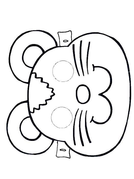 Название: Раскраска Маска мышки. Категория: маски. Теги: маска, мышка.