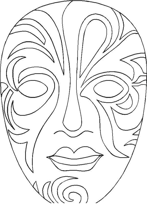 Coloring Venetian mask. Category masks . Tags:  Venetian mask, mask.