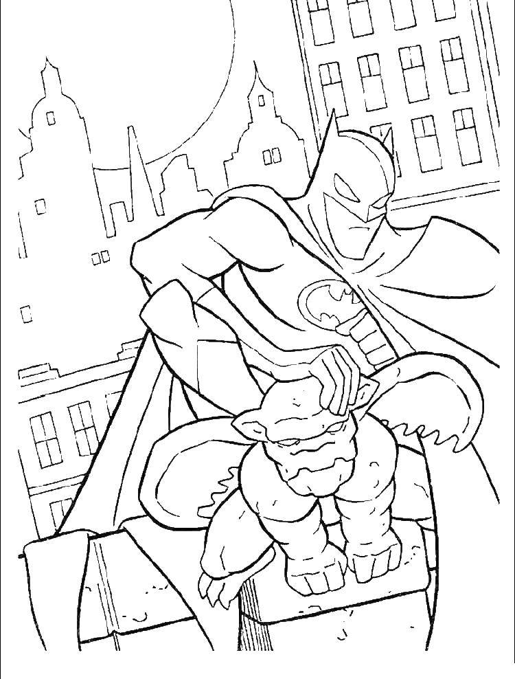 Coloring Batman is on guard. Category superheroes. Tags:  Batman, superheroes.