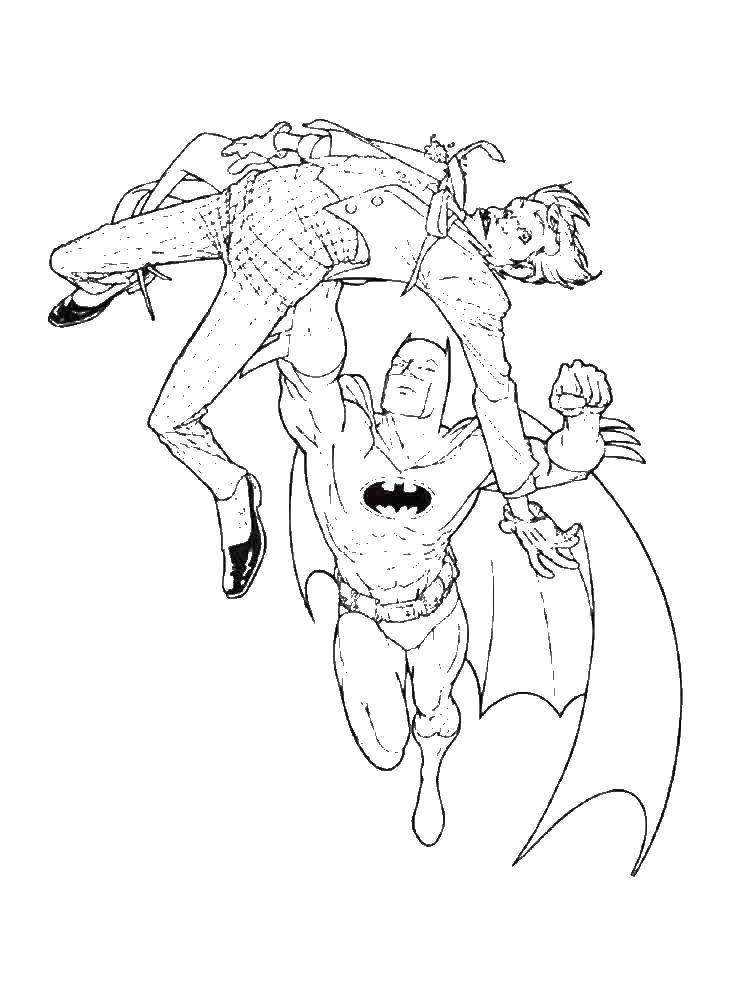 Coloring Batman caught the Joker. Category superheroes. Tags:  Batman, superheroes.
