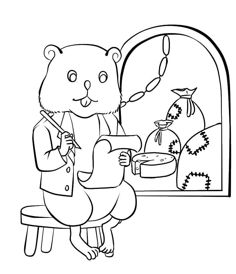 Coloring Hamster writes. Category rodents . Tags:  Hamster, gerbil.