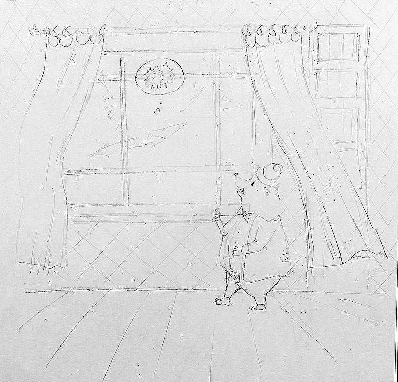 Название: Раскраска Хомяк смотрит в окно. Категория: грызуны. Теги: Хомяк, грызун, ворона, медведь.