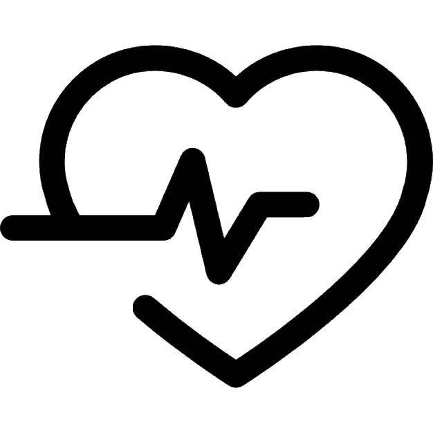 Название: Раскраска Биение сердца. Категория: Медицинские раскраски. Теги: сердце, Медицинские раскраски.