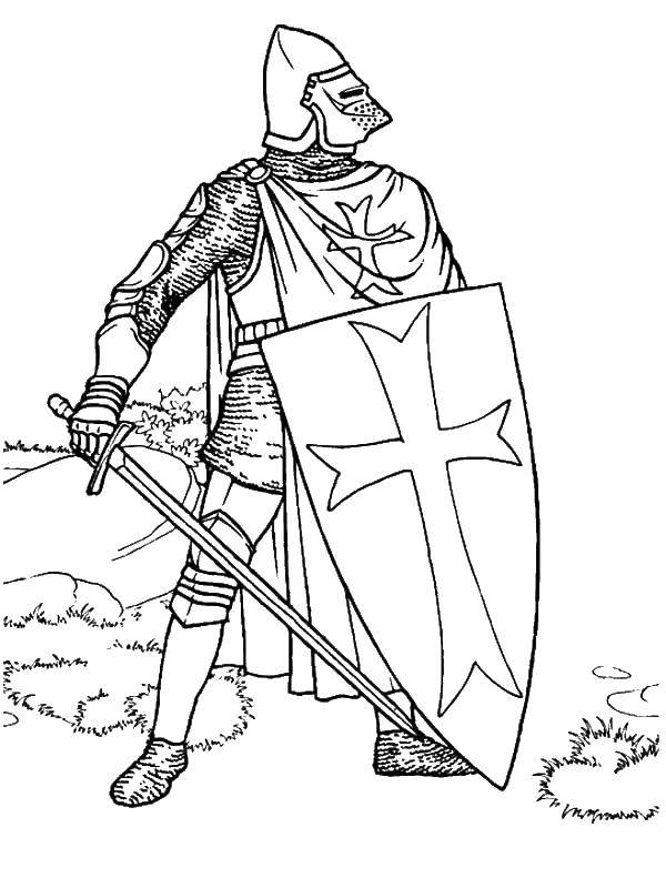 Coloring Crusader. Category the crusaders. Tags:  Warrior , knight.