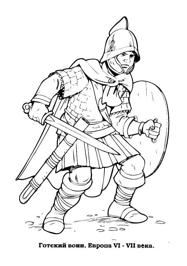 Coloring A knight in armor. Category the crusaders. Tags:  knight , armor.