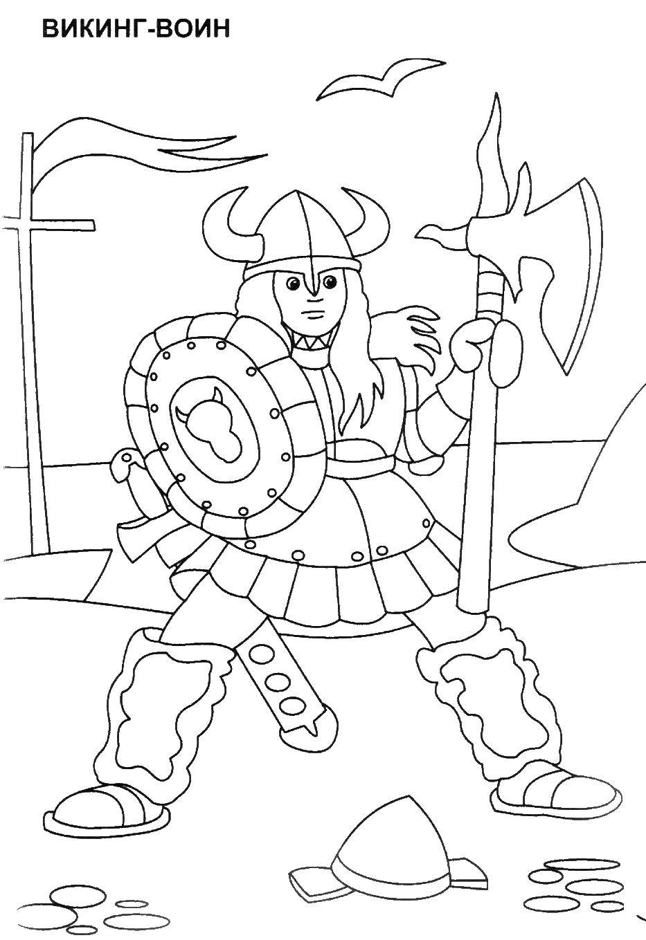 Coloring Viking. Category the crusaders. Tags:  Viking.