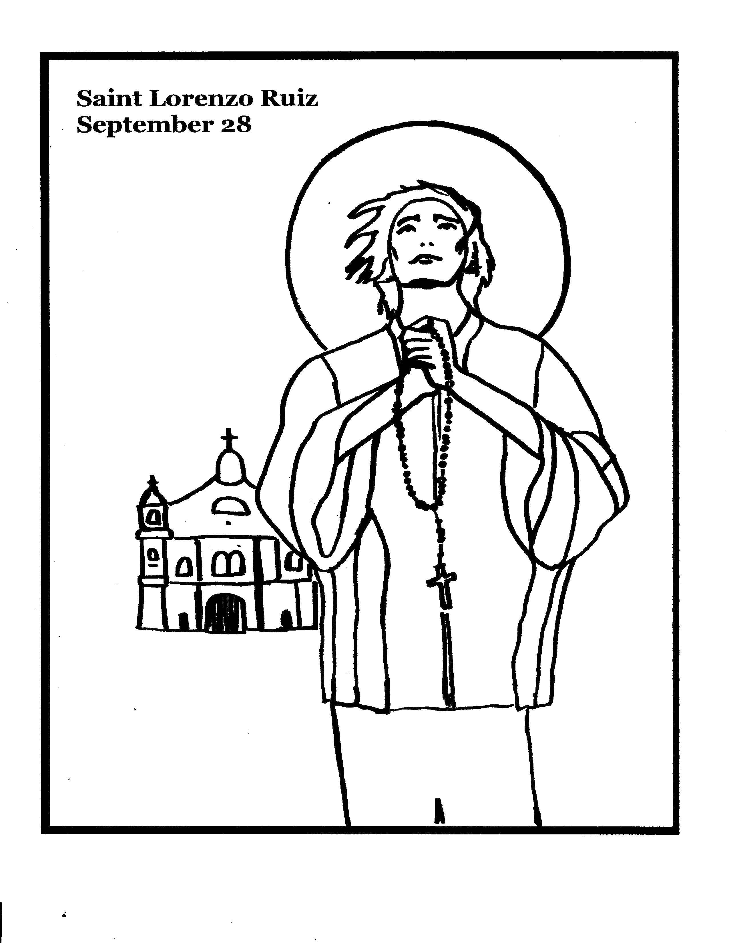 Coloring Lorenzo Ruiz the first Filipino Saint. Category religion. Tags:  religion, Lorenzo Ruiz.