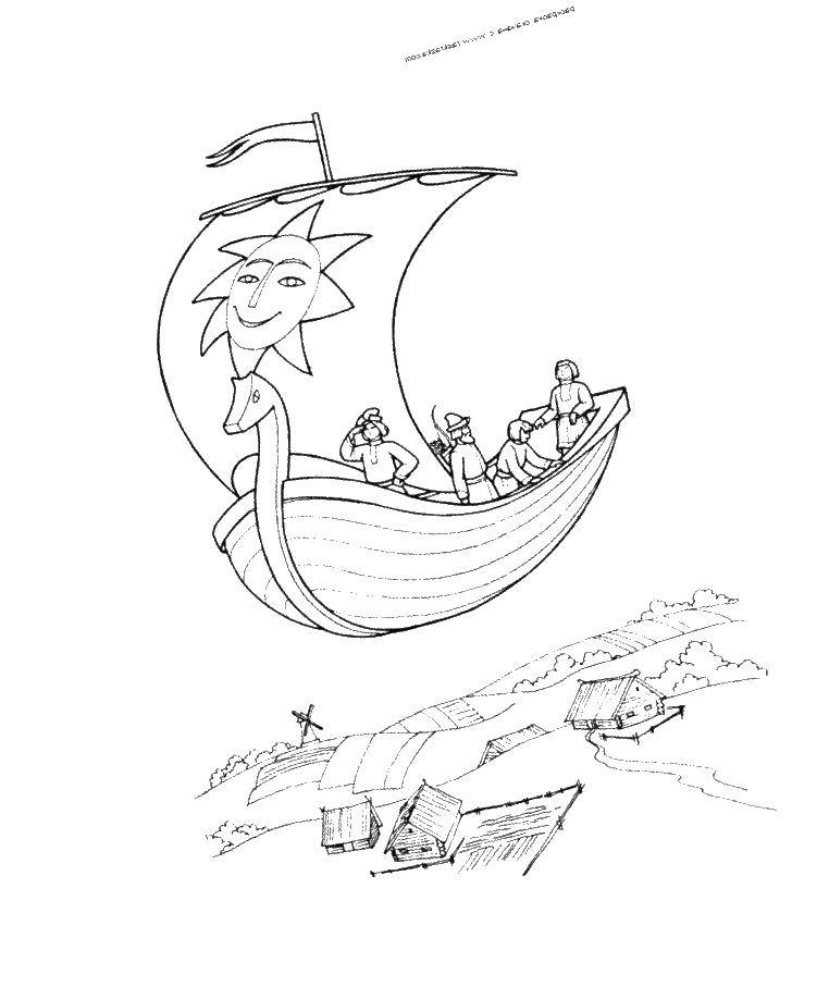 Coloring Flying ship. Category that flying ship. Tags:  that flying ship.