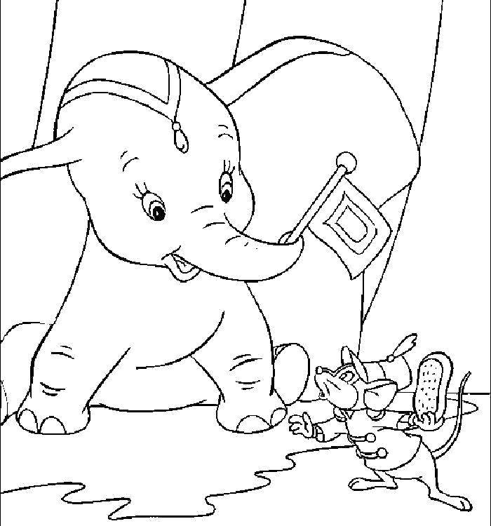 Coloring Disney characters. Category Dumbo. Tags:  Animals, elephant.