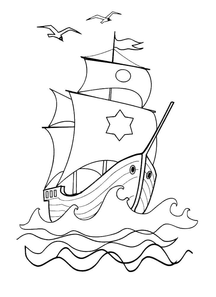 Coloring Flying ship. Category that flying ship. Tags:  Fairy tales.