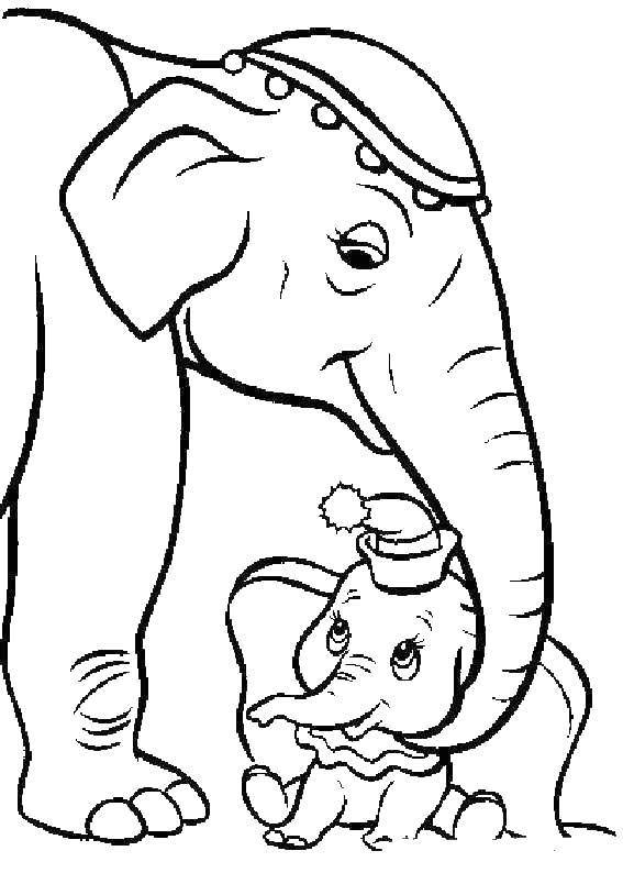 Название: Раскраска Мама слоненка дамбо. Категория: дамбо. Теги: Слон, Дамбо.