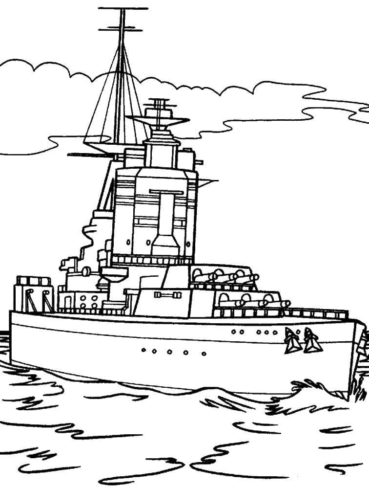Название: Раскраска Пароход. Категория: корабли. Теги: Корабль, вода.