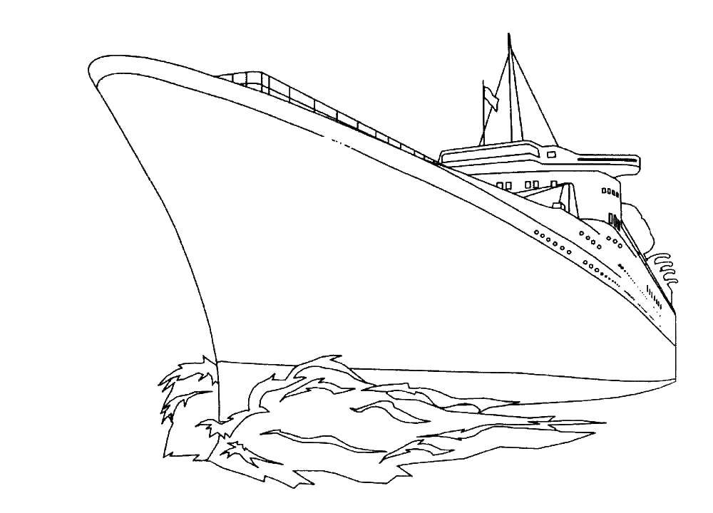 Название: Раскраска Пароход. Категория: корабль. Теги: Корабль, вода.
