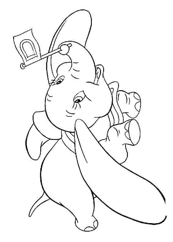 Coloring Baby elephant Dumbo. Category Dumbo. Tags:  Elephant, Dumbo.